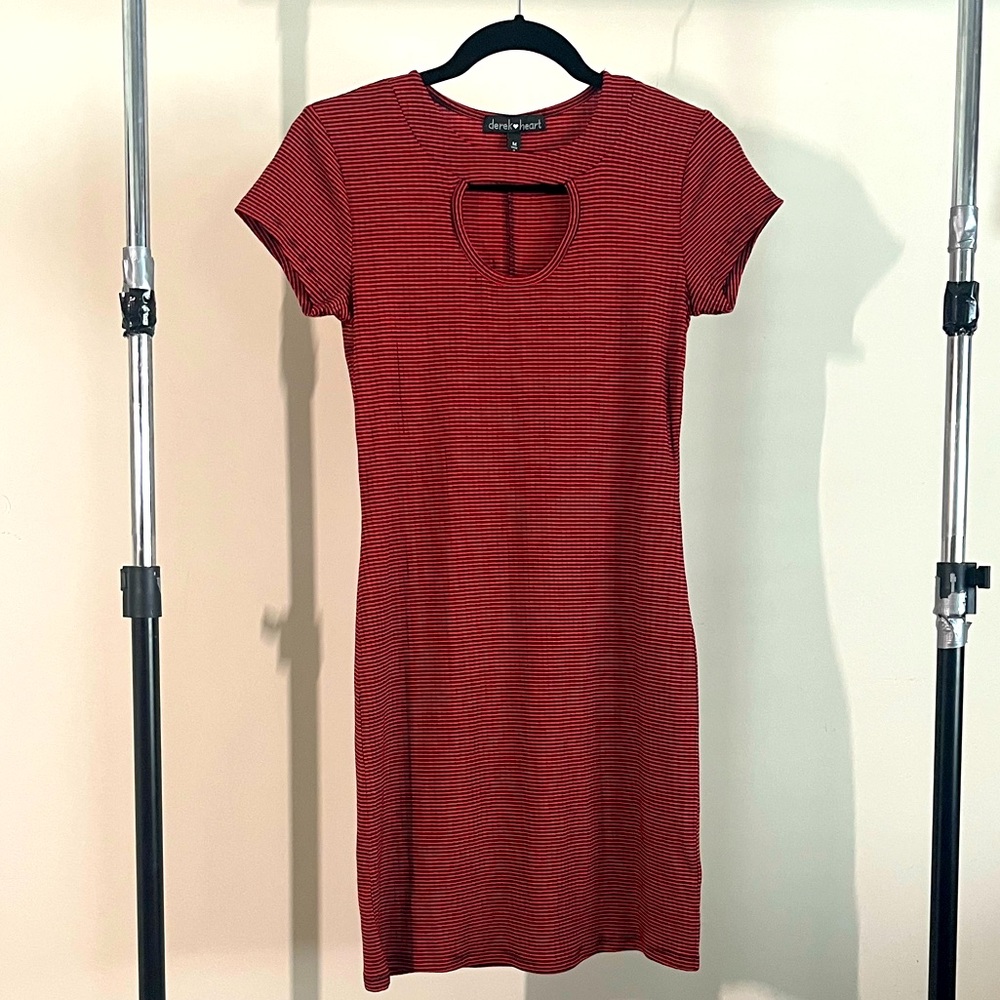 Black and Red Midi Dress